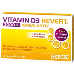 Packung von Vitamin D3-Kapseln zur Unterstützung des Immunsystems.